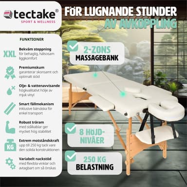 Massagebriks med 2 zoner, 5cm polstring + taske - beige