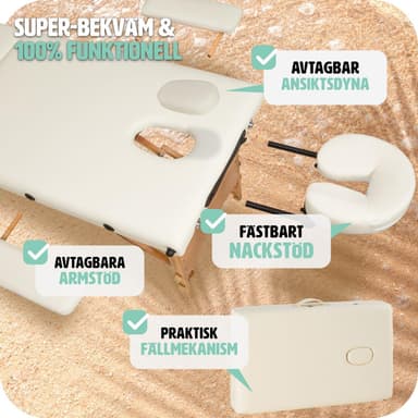 Massagebriks med 2 zoner, 5cm polstring + taske - beige