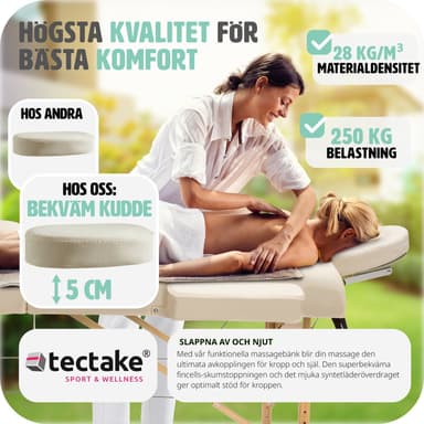 Massagebriks med 2 zoner, 5cm polstring + taske - beige