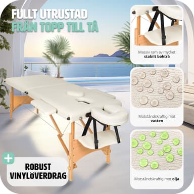 Massagebriks med 2 zoner, 5cm polstring + taske - beige