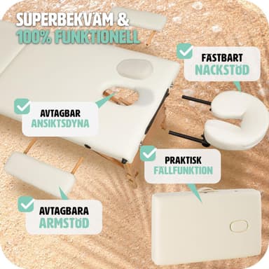 Massagebriks med 3 zoner, polstring + taske - beige