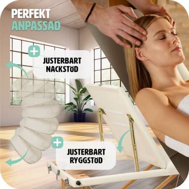 Massagebriks med 3 zoner, polstring + taske - beige