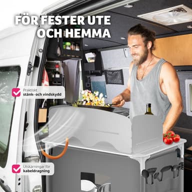 Campingkøkken Premium med 2 rum - grå