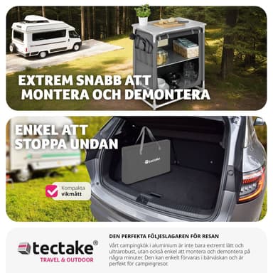 Campingkøkken Premium med 2 rum - grå