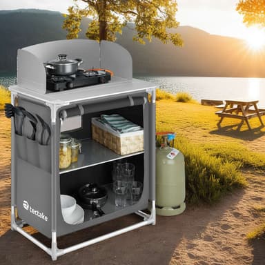 Campingkøkken Premium med 2 rum - grå
