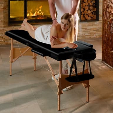 Massagebriks med 2 zoner, 5cm polstring + taske - sort