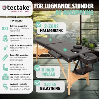 Massagebriks med 2 zoner, 5cm polstring + taske - sort