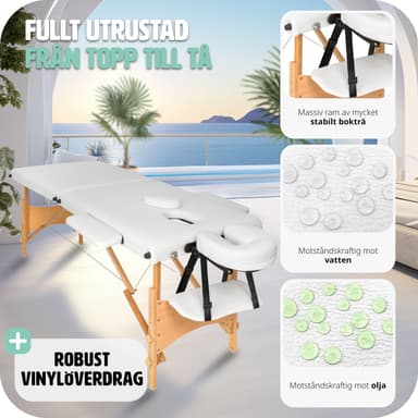 Massagebriks med 2 zoner, 5cm polstring + taske - hvid