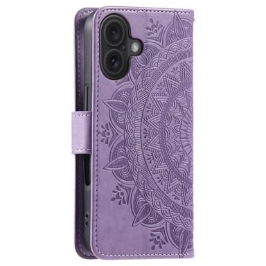 SKALO iPhone 16 Mandala Flip Cover - Lilla
