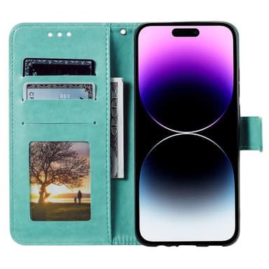 SKALO iPhone 16 Pro Max Mandala Flip Cover - Turkis