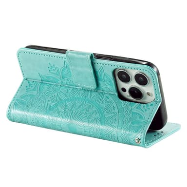 SKALO iPhone 16 Pro Max Mandala Flip Cover - Turkis