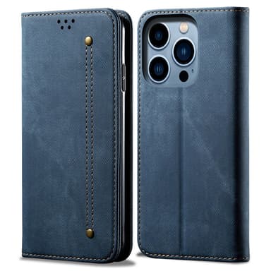 SKALO iPhone 16 Pro Jeans Flip Cover - Blå