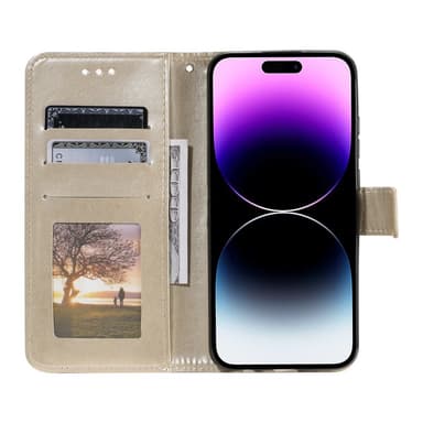 SKALO iPhone 16 Plus Mandala Flip Cover - Guld