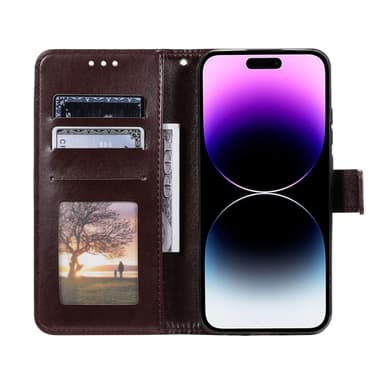 SKALO iPhone 16 Mandala Flip Cover - Brun