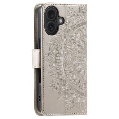 SKALO iPhone 16 Plus Mandala Flip Cover - Guld