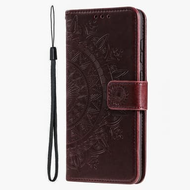 SKALO iPhone 16 Mandala Flip Cover - Brun