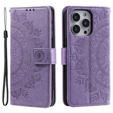 SKALO iPhone 16 Pro Mandala Flip Cover - Lilla