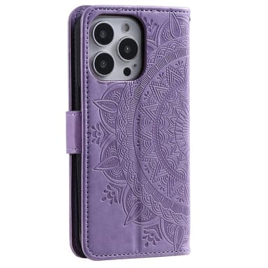 SKALO iPhone 16 Pro Mandala Flip Cover - Lilla