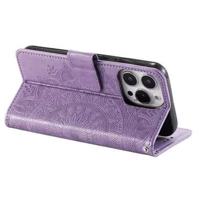 SKALO iPhone 16 Pro Mandala Flip Cover - Lilla