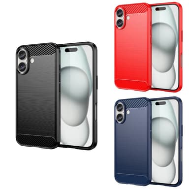 SKALO iPhone 16 Armor Carbon Stødsikker TPU-cover - Rød