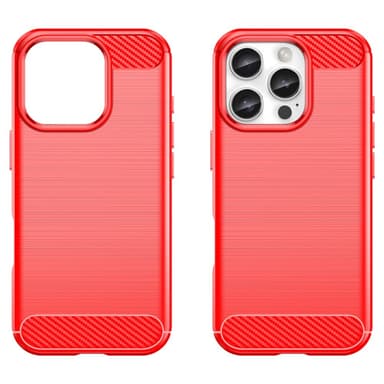 SKALO iPhone 16 Pro Max Armor Carbon Stødsikker TPU-cover - Rød