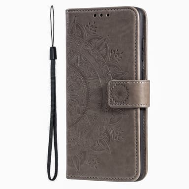 SKALO iPhone 16 Mandala Flip Cover - Grå