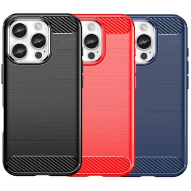 SKALO iPhone 16 Pro Max Armor Carbon Stødsikker TPU-cover - Rød