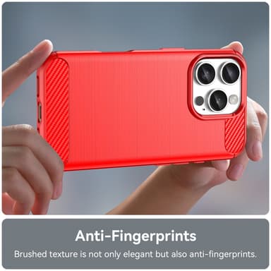 SKALO iPhone 16 Pro Max Armor Carbon Stødsikker TPU-cover - Rød