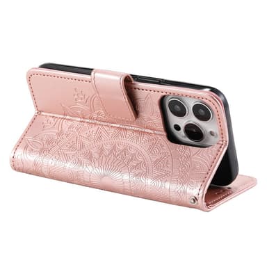 SKALO iPhone 16 Pro Mandala Flip Cover - Rosa guld