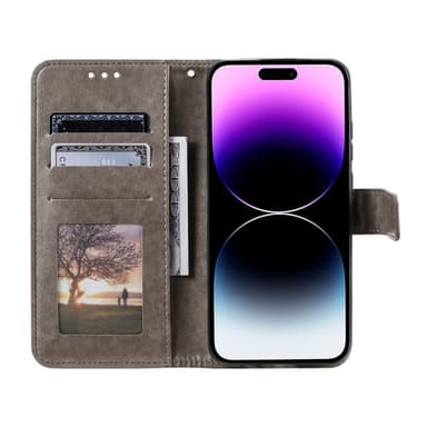 SKALO iPhone 16 Mandala Flip Cover - Grå