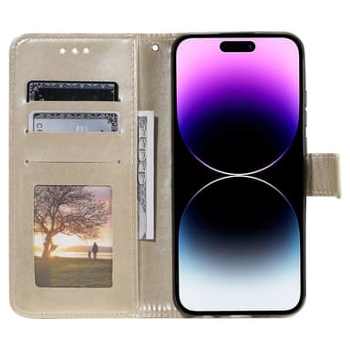 SKALO iPhone 16 Pro Mandala Flip Cover - Guld