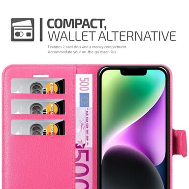 iPhone 14 PLUS Pungetui Cover Case (Lyserød)