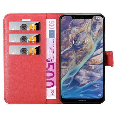 Nokia 7.1 PLUS / X7 Pungetui Cover Case (Rød)