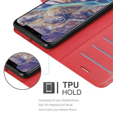 Nokia 7.1 PLUS / X7 Pungetui Cover Case (Rød)