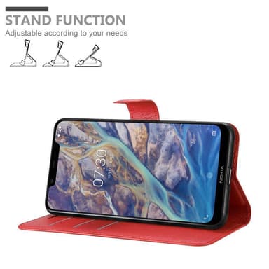 Nokia 7.1 PLUS / X7 Pungetui Cover Case (Rød)