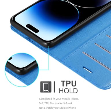 iPhone 14 PRO Pungetui Cover Case (Blå)