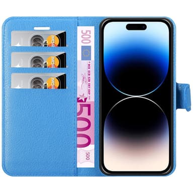 iPhone 14 PRO Pungetui Cover Case (Blå)