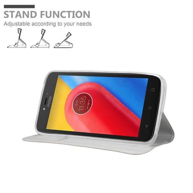 Motorola MOTO C Cover Etui Case (Sølv)