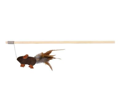 Legetøj til katte Legestangsmus med fjer, 50 cm