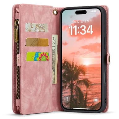 CaseMe mobilcover 008 8-kort iPhone 16 Plus - Lyserød