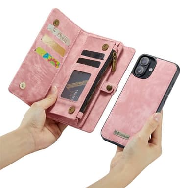 CaseMe mobilcover 008 8-kort iPhone 16 Plus - Lyserød
