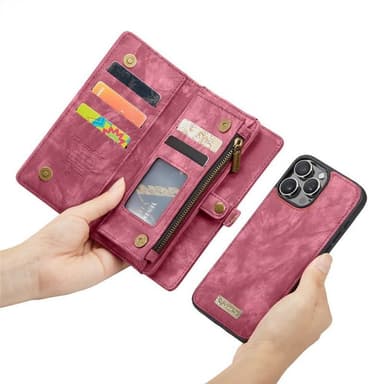 CaseMe mobilcover 008 8-kort iPhone 16 Pro - Rød