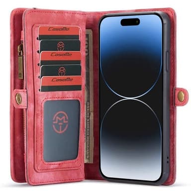 CaseMe mobilcover 008 8-kort iPhone 15 Plus - Rød