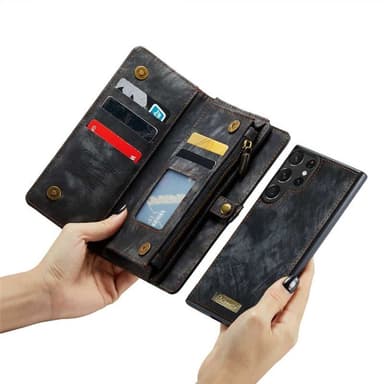 CaseMe mobilcover 008 8-kort Samsung Galaxy S24 Ultra - Sort/grå