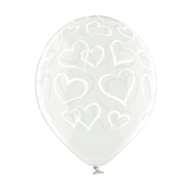 Latex sæt 'Hearts clear' (6 stk)