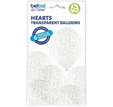 Latex sæt 'Hearts clear' (6 stk)