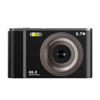 Digitalkamera 2.7K 48MP 1080P, 16x zoom, 32GB kort Sort
