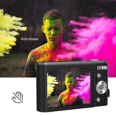 Digitalkamera 2.7K 48MP 1080P, 16x zoom, 32GB kort Sort