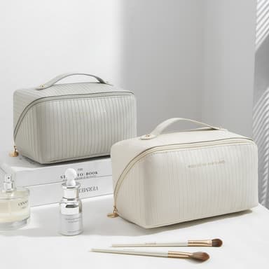 Rummelig toilet-/sminketaske Beige