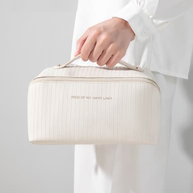 Rummelig toilet-/sminketaske Beige